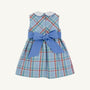 Sleeveless Cindy Lou Sash Dress - Kensington Court Plaid with Barbados Blue