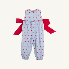 Sleeveless Rebecca Romper - Apple of My Eye with Richmond Red