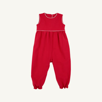 Embroidery result for: Sleeveless Rebecca Romper - Richmond Red with Fair Street Floral Bow