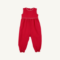 Sleeveless Rebecca Romper - Richmond Red with Fair Street Floral Bow