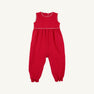 Sleeveless Rebecca Romper - Richmond Red with Fair Street Floral Bow