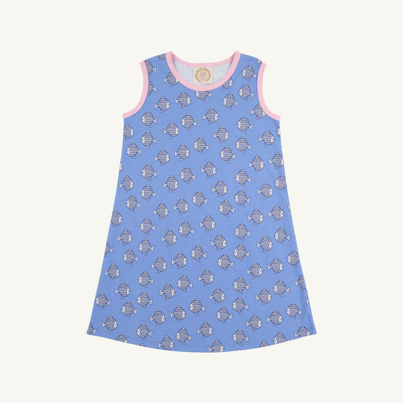 Sleeveless Polly Play Dress - Little Fishes with Pier Party Pink