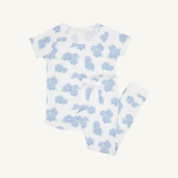 Stay In Bed Set (Women's) - Happiest Hydrangeas with Worth Avenue White