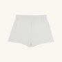 The Stella Skort - Quilted Palmetto Pearl by The Beaufort Bonnet Company is displayed flat on a plain background. These girls’ skirt shorts feature a textured, diamond-patterned quilted fabric, an elastic waistband, and a relaxed fit.