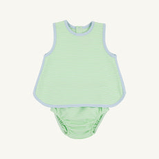 Stevie Set - Lexington Lime Stripe with Buckhead Blue