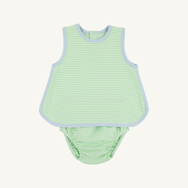 Stevie Set - Lexington Lime Stripe with Buckhead Blue