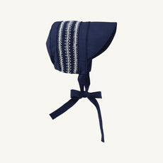 Sweetly Smocked Bonnet - Nantucket Navy with Worth Avenue White