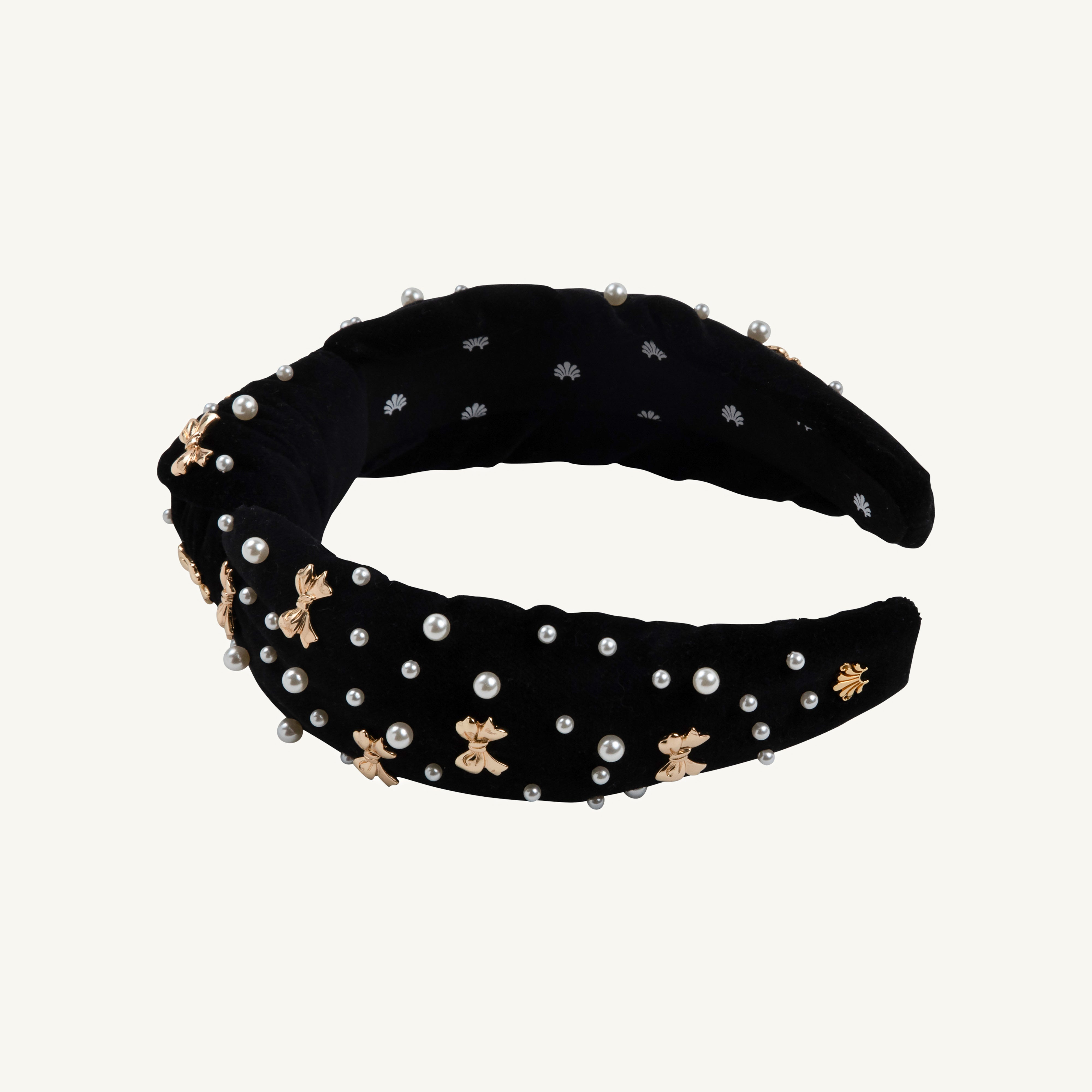 T.B.B.C. x Lele Sadoughi Knotted Headband (Women) - Newport Night with Gold Bows