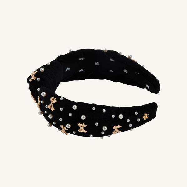 T.B.B.C. x Lele Sadoughi Knotted Headband (Women) - Newport Night with Gold Bows