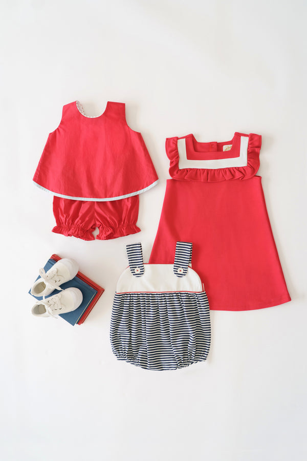 Bingham Bubble - Nantucket Navy Stripe with Worth Avenue White and Richmond Red