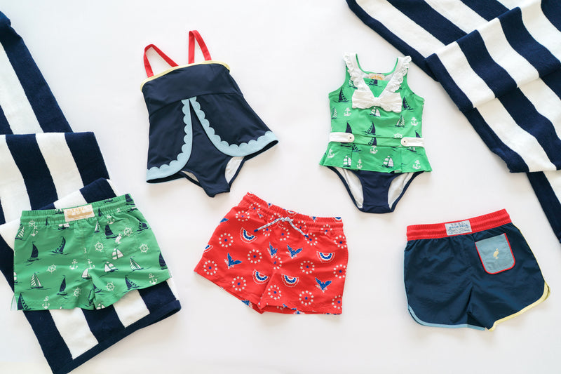 Tortola Trunks - Star Spangled Swag with Worth Avenue White
