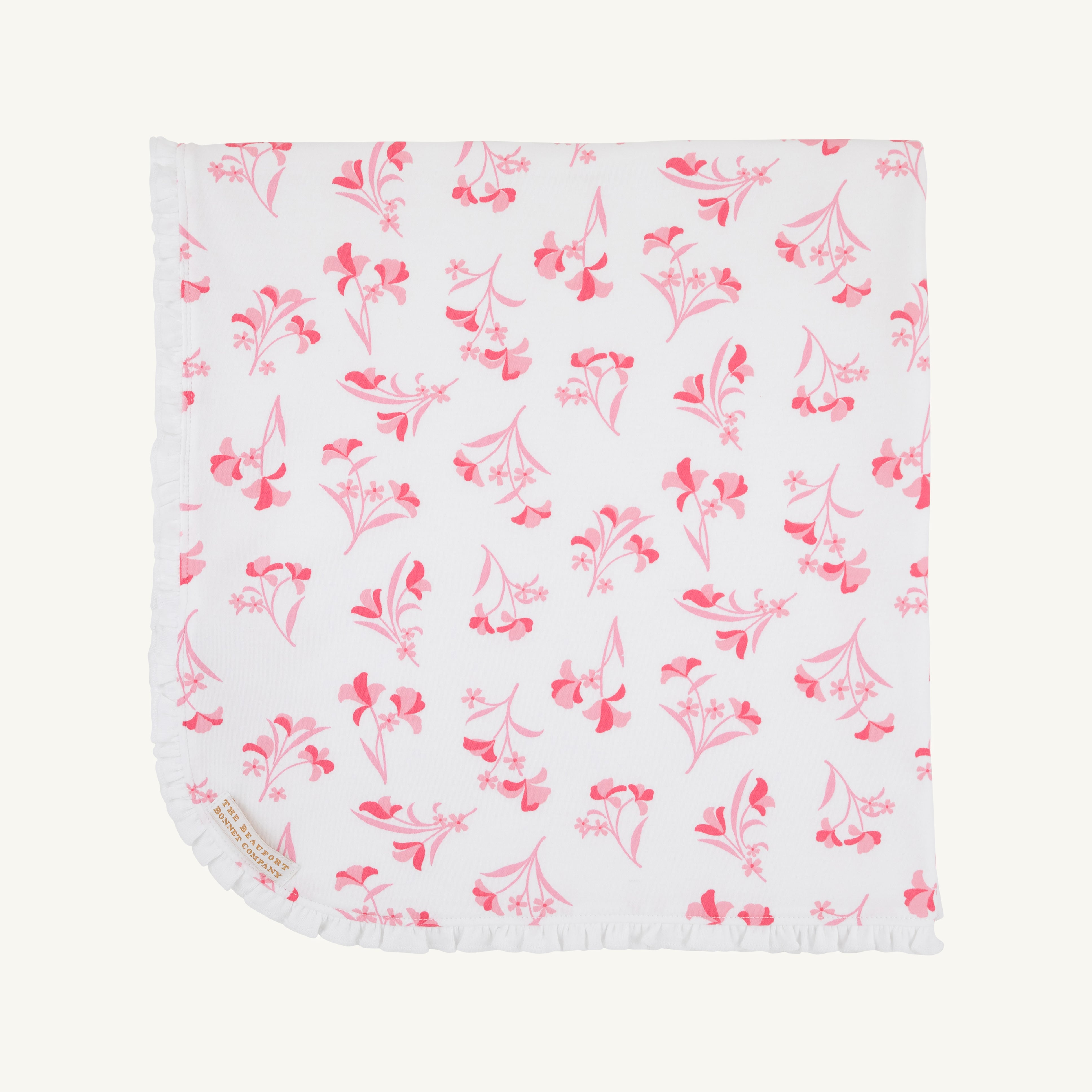 Baby Buggy Blanket - Fontaine Floral & Worth Avenue White