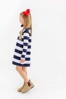 Prepletic™ Finley Funnel Dress - Nantucket Navy Rugby Stripe