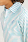 Long Sleeve Prim & Proper Polo - Belhaven Blue Stripe with Barrington Blue Stork