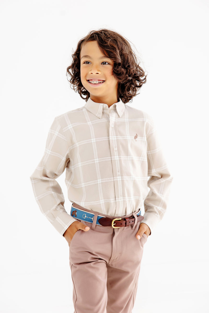 Prep School Pants - Gray Bay Brown with Keeneland Khaki Stork