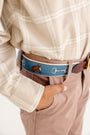 Bullock Belt - Barnsley Blue with Horse & Horse Bits