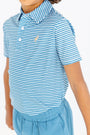 Prepletic™ Prim & Proper Polo - Sumner County Stripe (Barnsley Blue) with Keeneland Khaki Stork