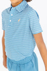 Prepletic™ Prim & Proper Polo - Sumner County Stripe (Barnsley Blue) with Keeneland Khaki Stork