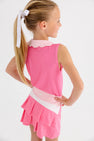 Prepletic™ Sleeveless Preppy Polo - Romany Rose Microdot with Sandpearl Pink
