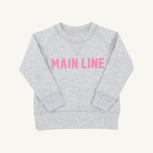 Sir Proper City Hopper Sweatshirt - Grantley Gray with Hamptons Hot Pink Main Line