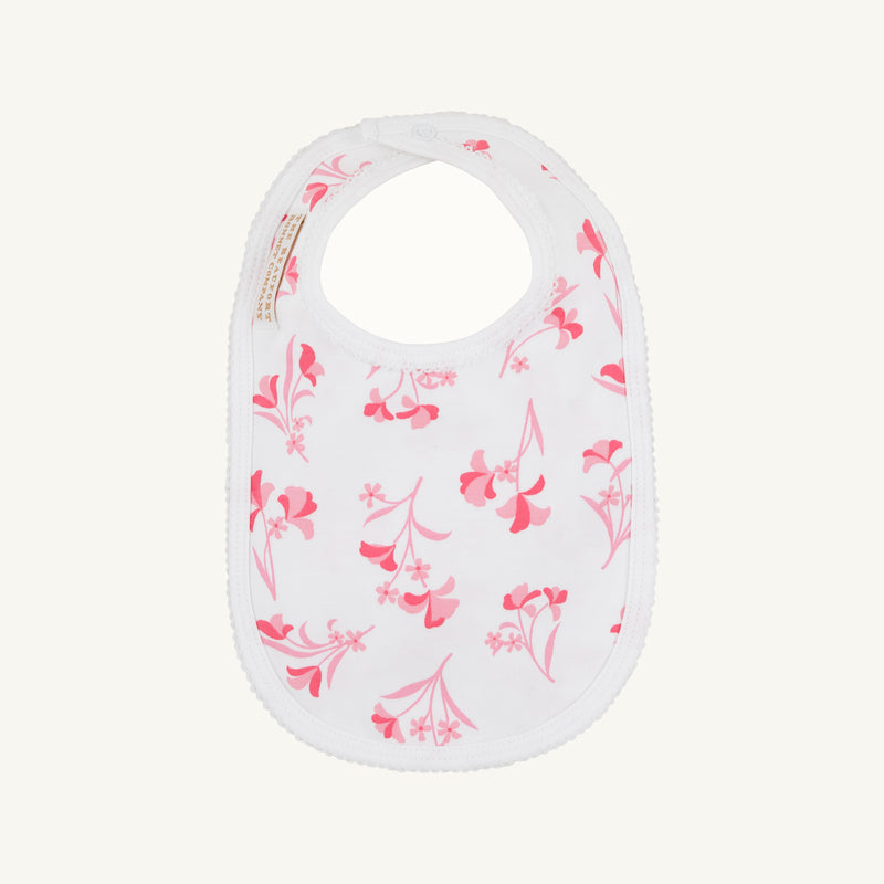 Burp Me Bib - Fontaine Floral & Worth Avenue White