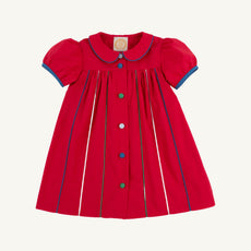Tabitha's Teacher's Pet Dress - Richmond Red with Wood Boat Blue, Buck Tabitha's Teacher's Pet Dress - Richmond Red with Wood Boat Blue, Buck