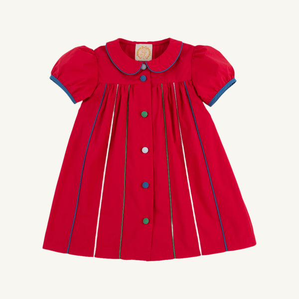 Tabitha's Teacher's Pet Dress - Richmond Red with Wood Boat