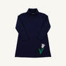 Tatum's Turtleneck Dress - Nantucket Navy with Fair Street Floral Tulip Applique