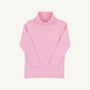 Tatum’s Turtleneck & Onesie - Pier Party Pink by The Beaufort Bonnet Company, a soft and comfortable long-sleeved turtleneck for children, is laid flat on a plain white background to highlight its charming light pink design.