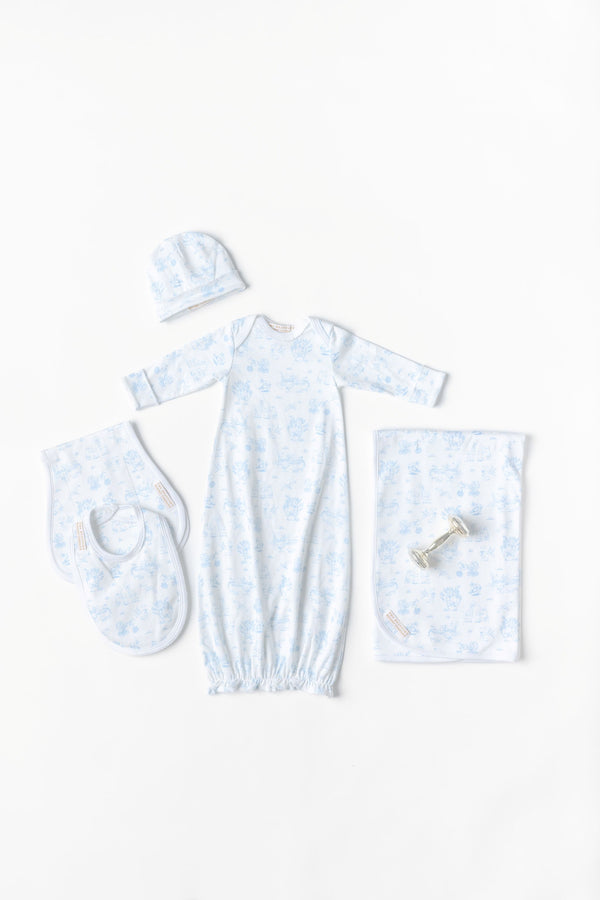 Oopsie Daisy Burp Cloth - Sir Proper's Sweet Arrival (Beale Street Blue) with Worth Avenue White