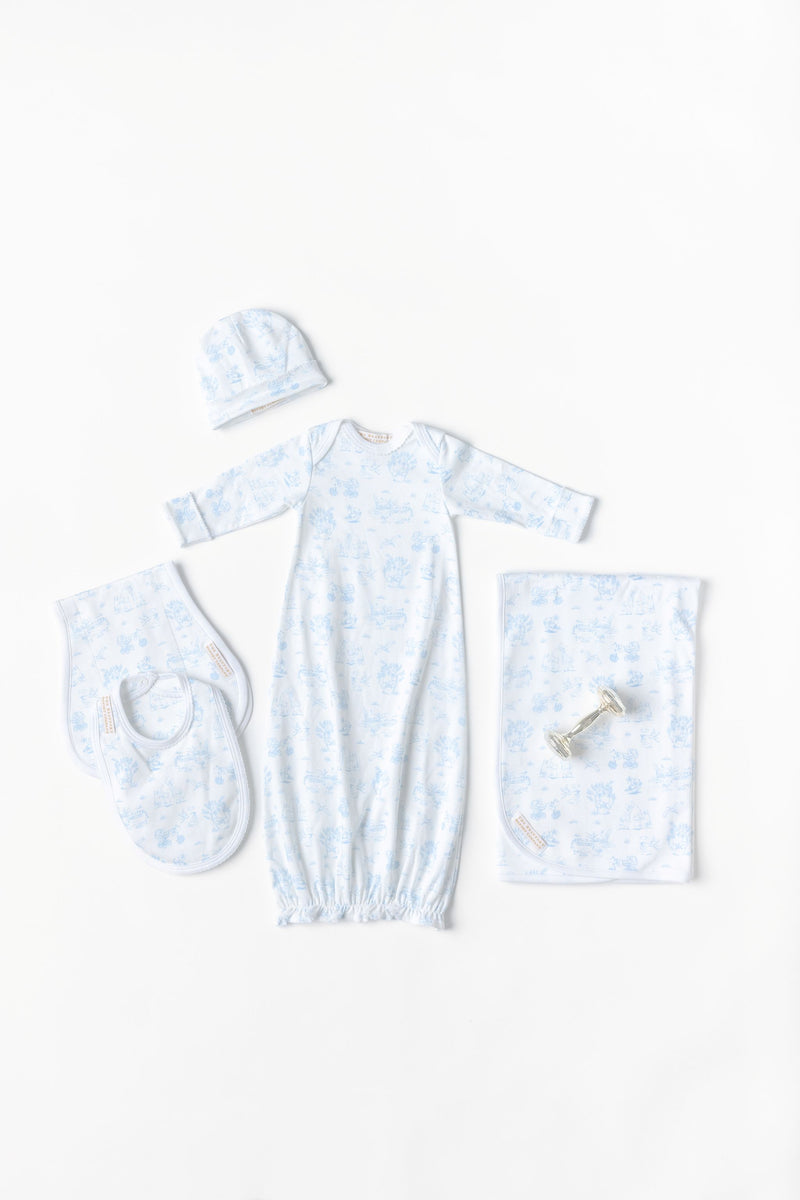 Oopsie Daisy Burp Cloth - Sir Proper's Sweet Arrival (Beale Street Blue) with Worth Avenue White