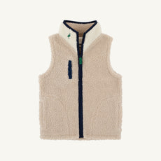Van Camp Vest - Keeneland Khaki Sherpa with Grier Green