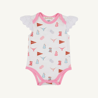 Embroidery result for: Texas Wendy Onesie - Gone to Texas with Hamptons Hot Pink