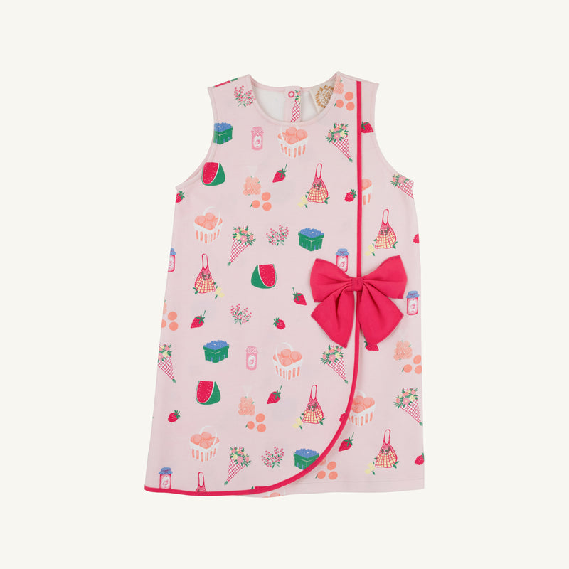 Wilma Faux Wrap Dress - Preppy Little Picnic with Raleigh Raspberry