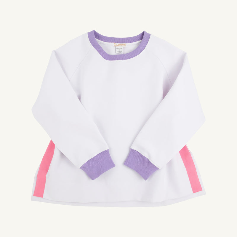 Courtney's Cozy Crewneck (Women) - Worth Avenue White with Palisades Purple & Romany Rose