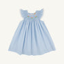 Angel Sleeve Sandy Smocked Dress - Buckhead Blue with Hydrangea Smocking