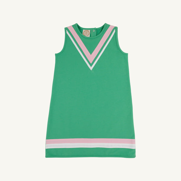 Annie Apron Dress - Gibson Island Green with Pier Party Pink and Worth Avenue White