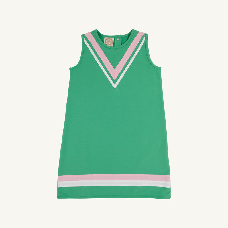 Annie Apron Dress - Gibson Island Green with Pier Party Pink and Worth Avenue White