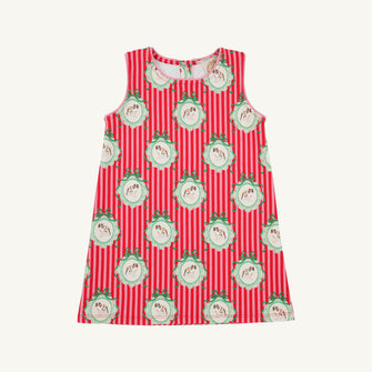 Embroidery result for: Annie Apron Dress - Distinguished Doggies with Hamptons Hot Pink