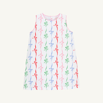 Embroidery result for: Annie Apron Dress - Bell Court Bows with Hamptons Hot Pink