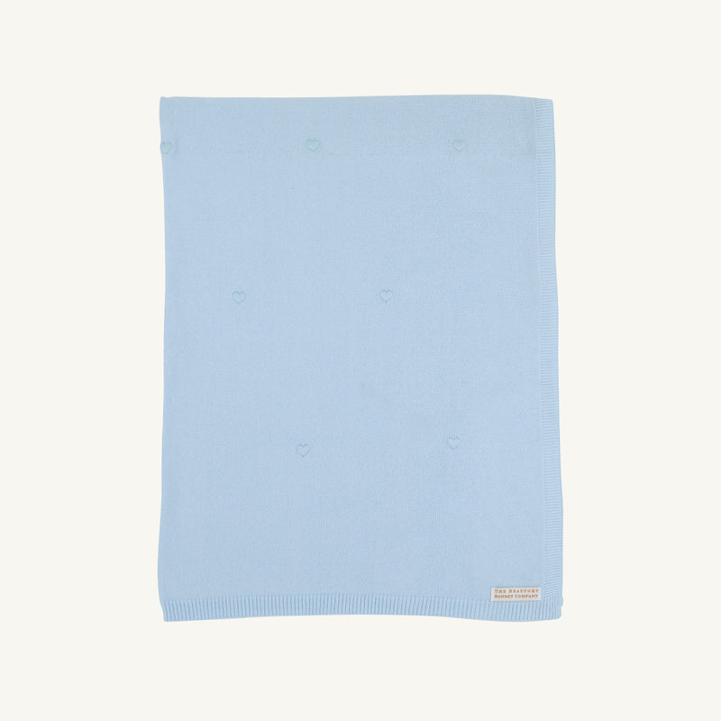Bailey Baby Blanket - Buckhead Blue with Hearts