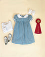 Holly Day Dress - Barnsley Blue Gingham with Worth Avenue White