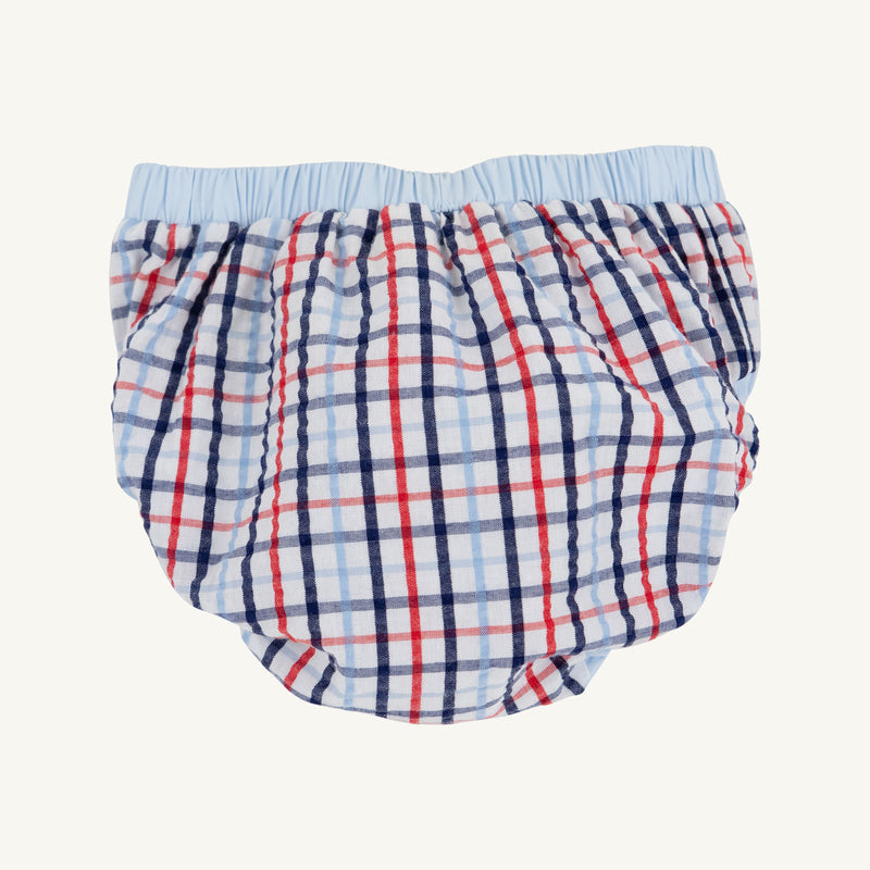 Beach Bum Cover - Pierce Mill Plaid Seersucker with Buckhead Blue