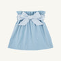Beasley Bow Skirt (Velveteen) - Barrington Blue with Barrington Blue Windowpane
