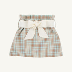 Beasley Bow Skirt - Henry Clay Houndstooth (Edisto Egg Blue) with Palmetto Pearl