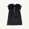 A short-sleeved Betts Bow Dress - Newport Night Velveteen with a centered back zipper.