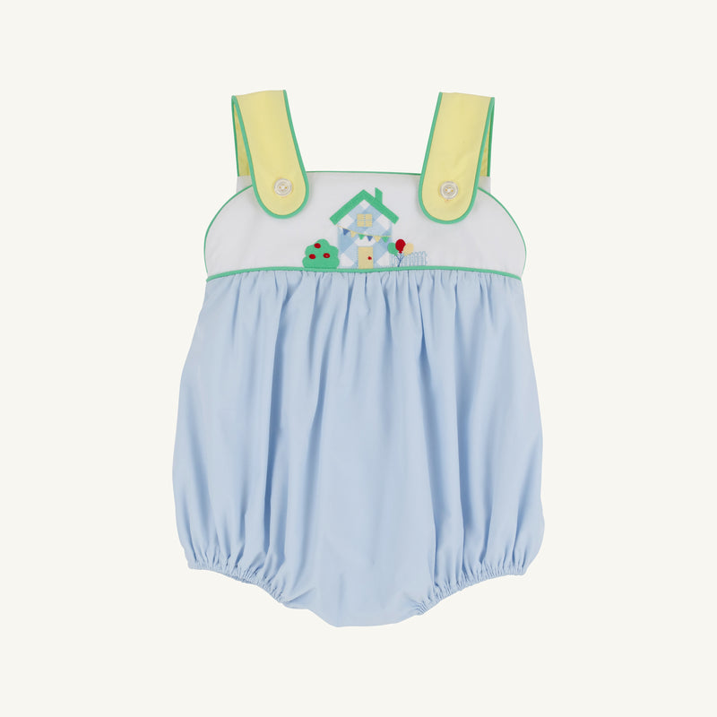 Bingham Bubble - Worth Avenue White, Grace Bay Green, Buckhead Blue, and Lake Worth Yellow with House Embroidery