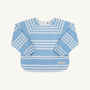 Biscuit Bib - Saddle Ridge Stripe (Sarasota Sky) with Worth Avenue White