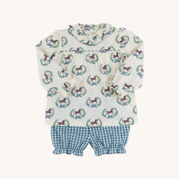 Bon Air Bloomer Set - Highland Horses with Barnsley Blue Gingham