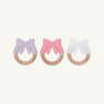 Bow Wooden & Silicone Teether (3-Pack) - Lauderdale Lavender, Hamptons Hot Pink & Worth Avenue White